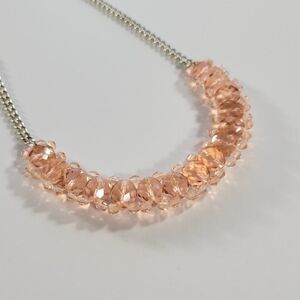NWT Knit Fire-polish Glass Necklace Pink 19.5"